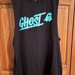 Ghost Lifestyle Neon Sleeveless Tee Men’s Large black and teal cutoff